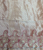 Light Pink Brocade with Zardozi, Bead, and Sequins Hand Embroidery Work Unstitched Suit