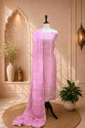 Pink Tissue with Zardozi, Bead, and Sequin Hand Embroidery Work Unstitched Suit