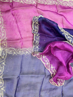 Purple Pure Organza Featuring Heavy Front And Back Gold Zari Embroidery Unstitched Suit
