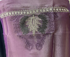 Purple Intricate Gold Embroidery and Additional Floral Patterns Unstitched Suit