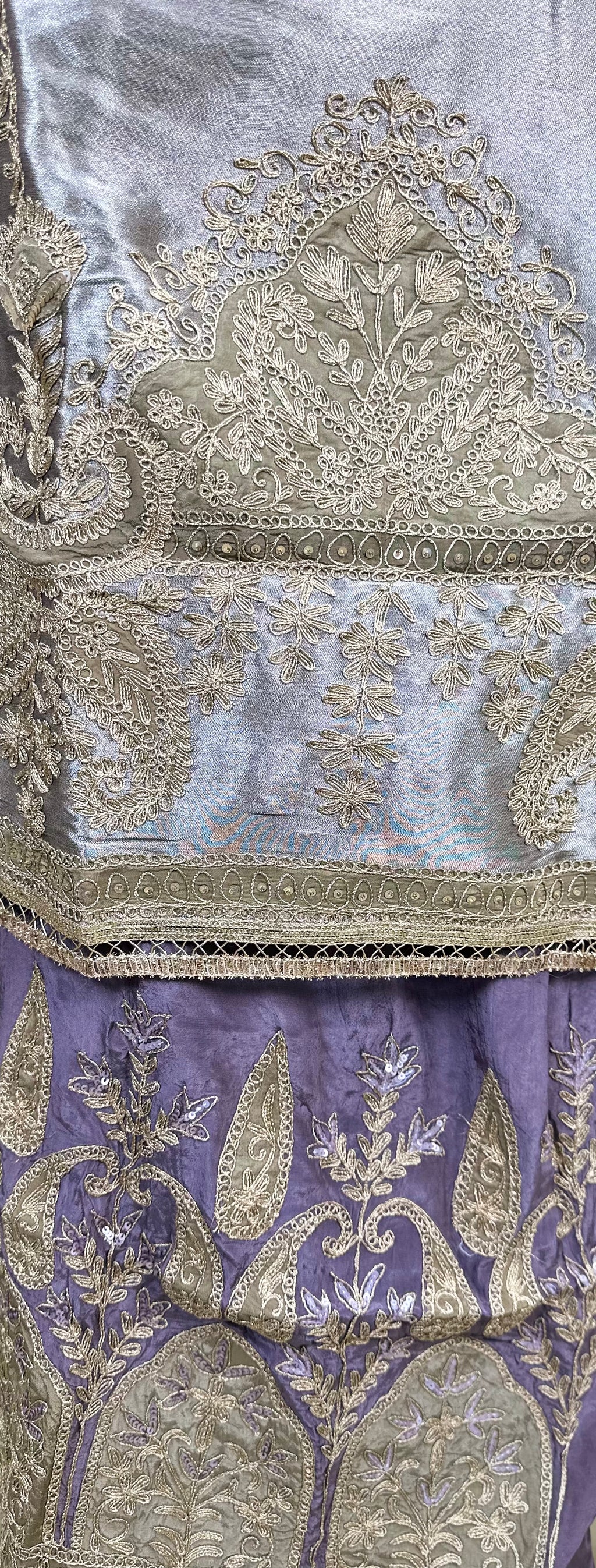 Lavender with Thread Work Unstitched Suit