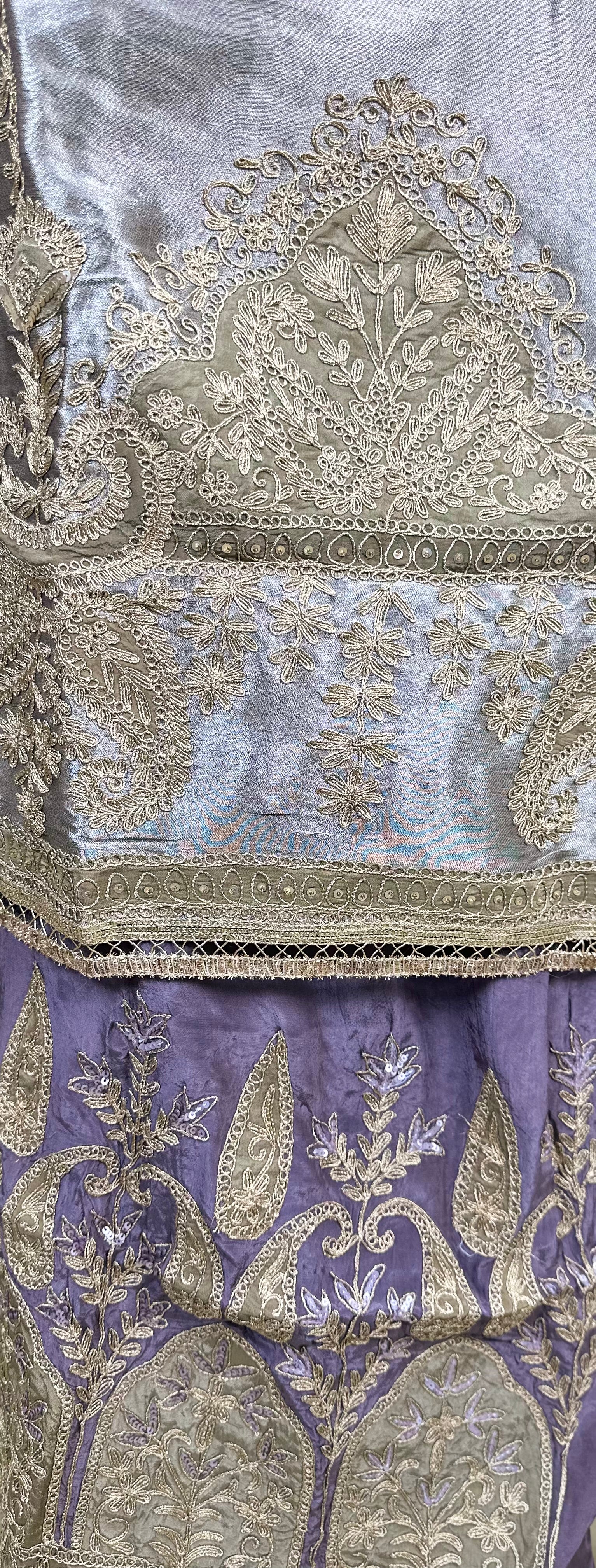 Lavender with Thread Work Unstitched Suit