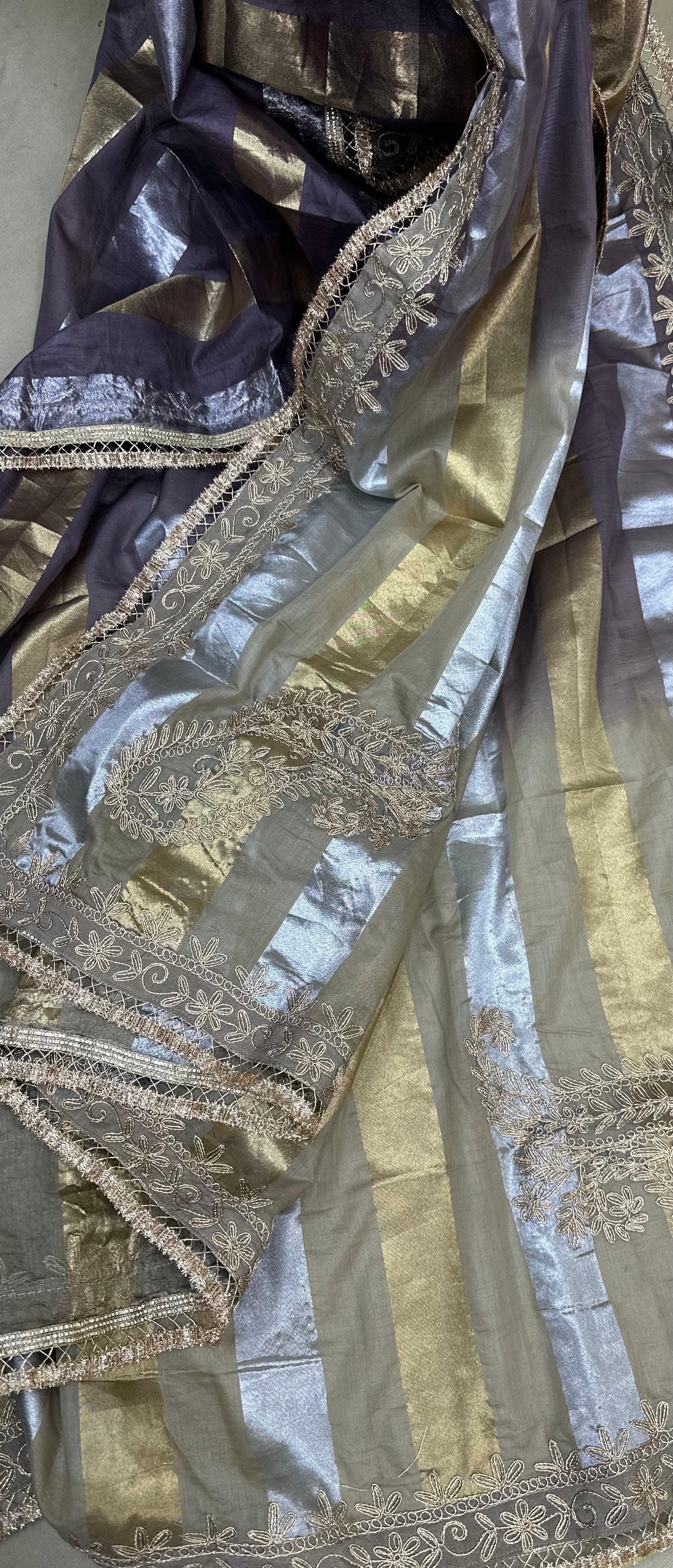 Lavender with Thread Work Unstitched Suit