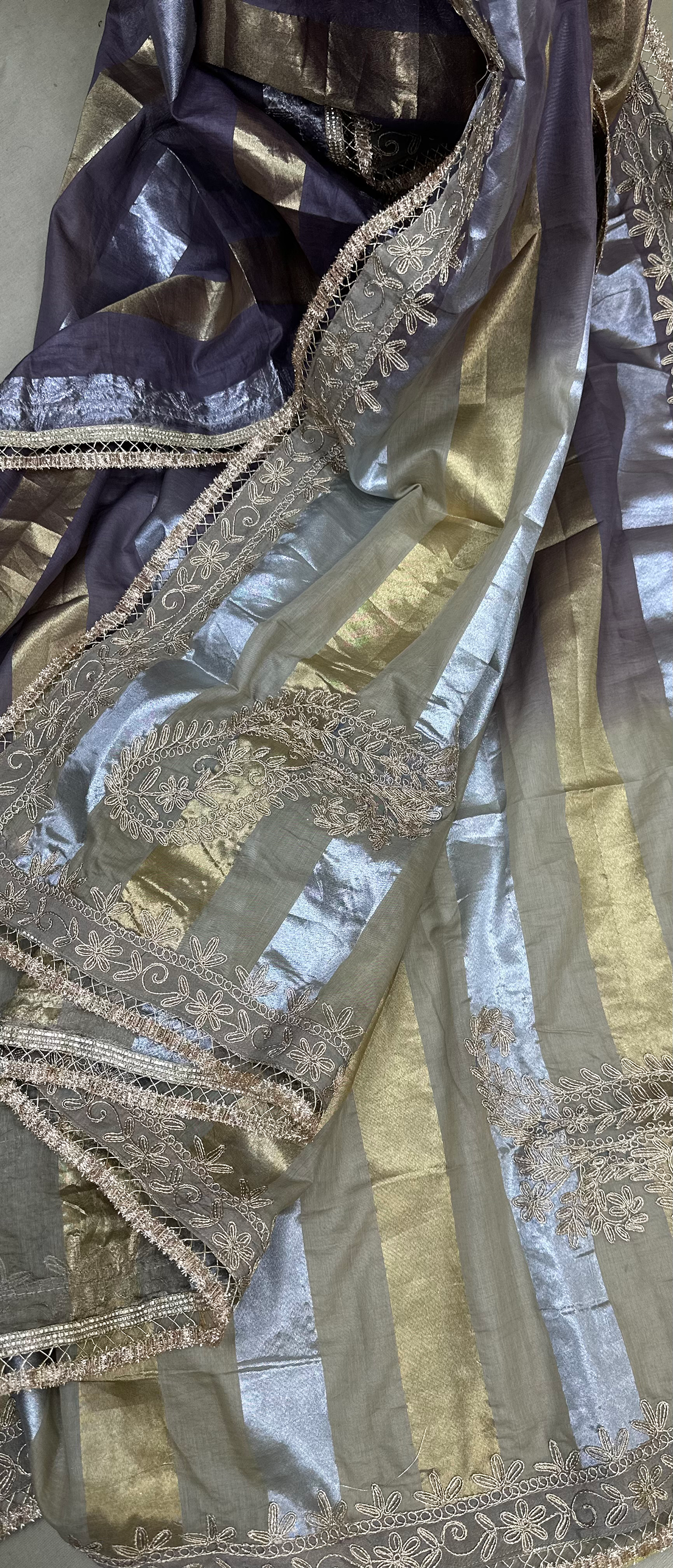 Lavender with Thread Work Unstitched Suit