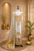 Silver Grey with Thread Work Unstitched Suit