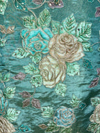 Turquoise Green Featuring Floral Embroidery and Decorative Beadwork Sequined Applique Embroidery Unstitched Suit