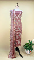 Onion Pure Tissue Featuring Floral Embroidery and Shimmering Sequined Applique