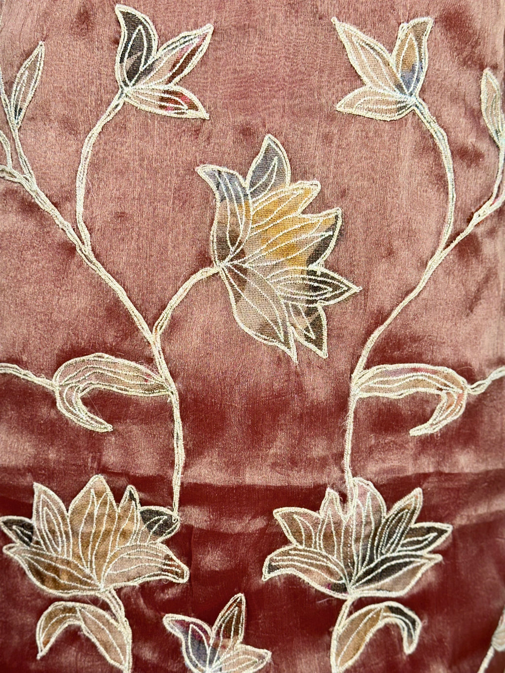 Onion Pure Tissue Featuring Floral Embroidery and Shimmering Sequined Applique