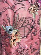 Pink Organza Floral Parsi Embroidered Sequins Work Unstitched Suit